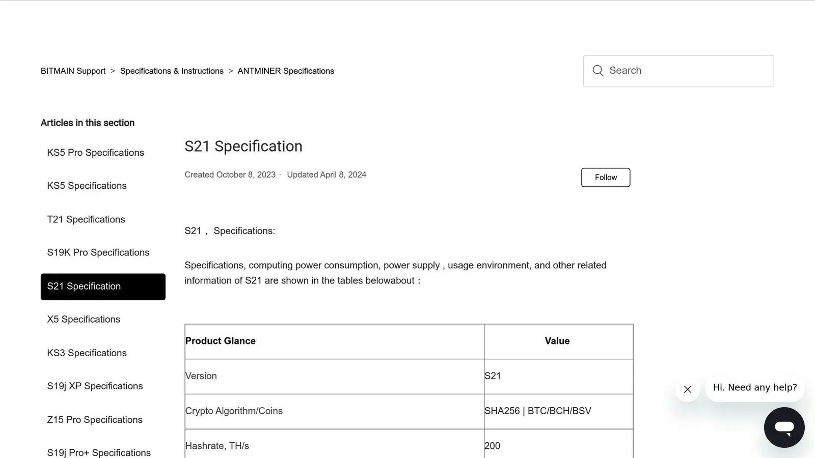 Bitmain S21