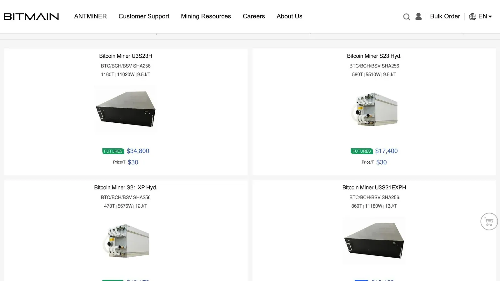 Bitmain S21 XP 270TH