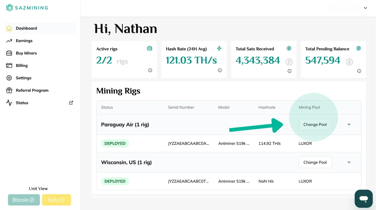 Sazmining Mining Pool Selection